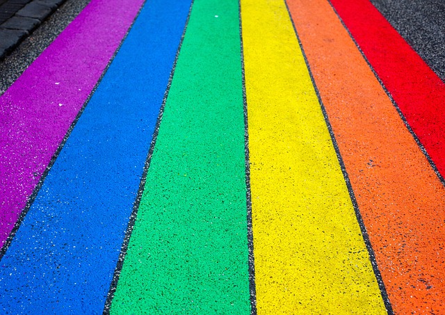 「虹色の道(LGBTQ+のシンボル)」の画像